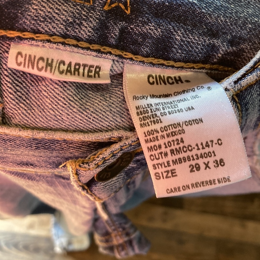 Cinch Carter Boot Cut Mens Cowboy Jeans 29x36 Make Offer - Picture 9 of 9
